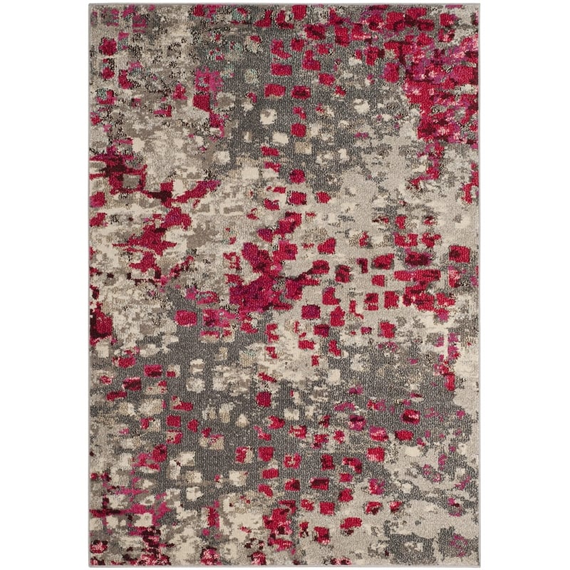 Safavieh Monaco 3' X 5' Rug in Gray and Fuchsia