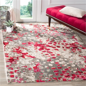 Safavieh Monaco 6' 7&quot X 9' 2&quot Rug in Gray and Fuchsia