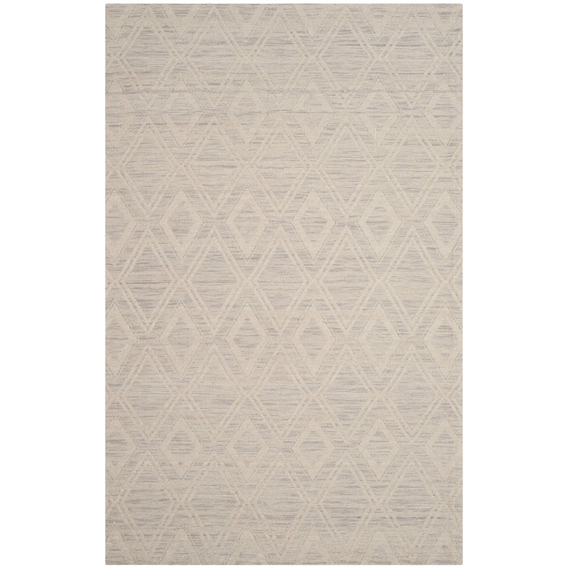 Safavieh Marbella 5' X 8' Hand Woven Wool Rug in Silver and Ivory