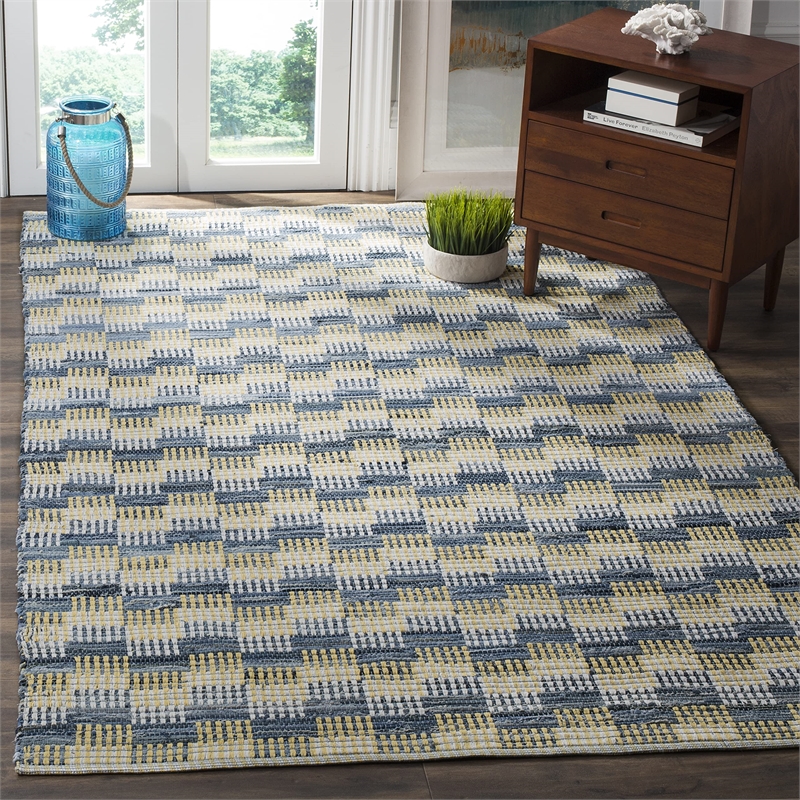Safavieh Montauk 8' X 10' Hand Woven Cotton Pile Rug in Gold