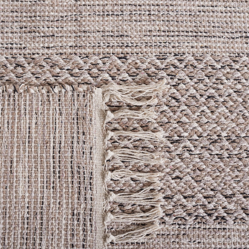 Safavieh Montauk 3' X 5' Hand Woven Cotton Rug in Ivory and Steel Gray