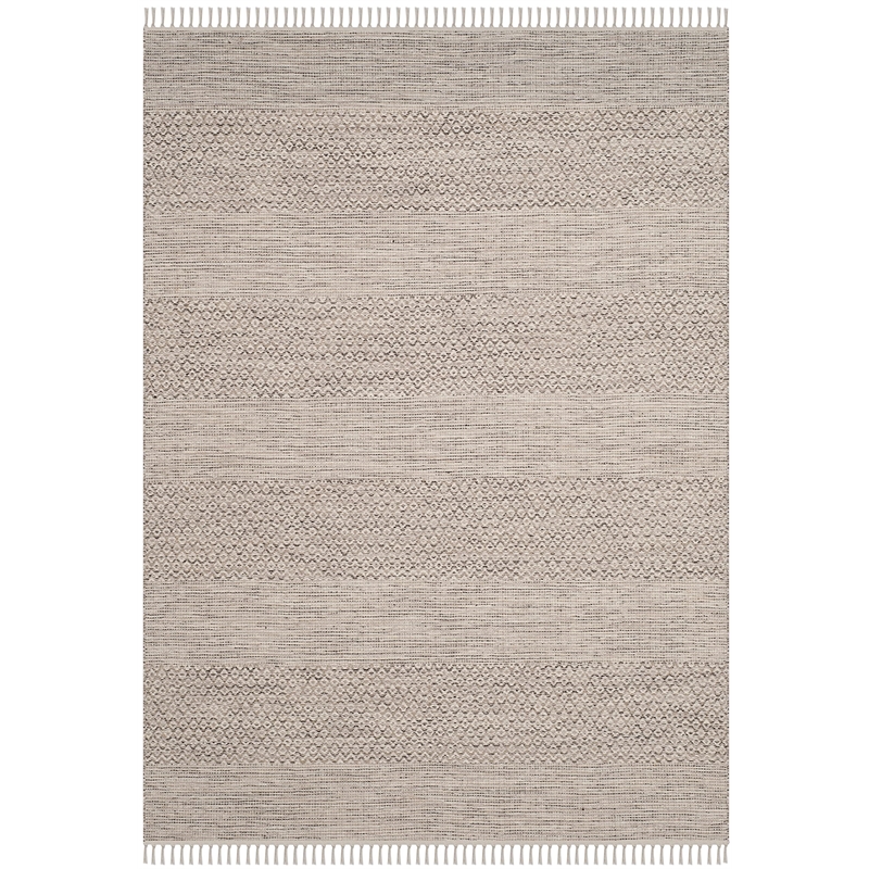 Safavieh Montauk 4' X 6' Hand Woven Cotton Rug in Ivory and Steel Gray