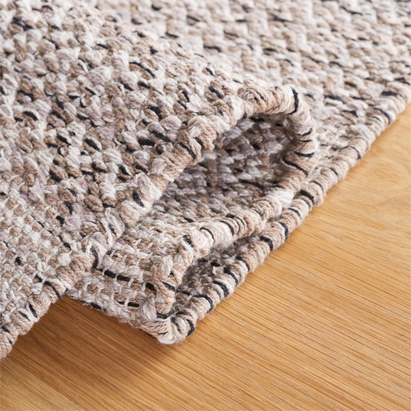 Safavieh Montauk 5' X 8' Hand Woven Cotton Rug in Ivory and Steel Gray