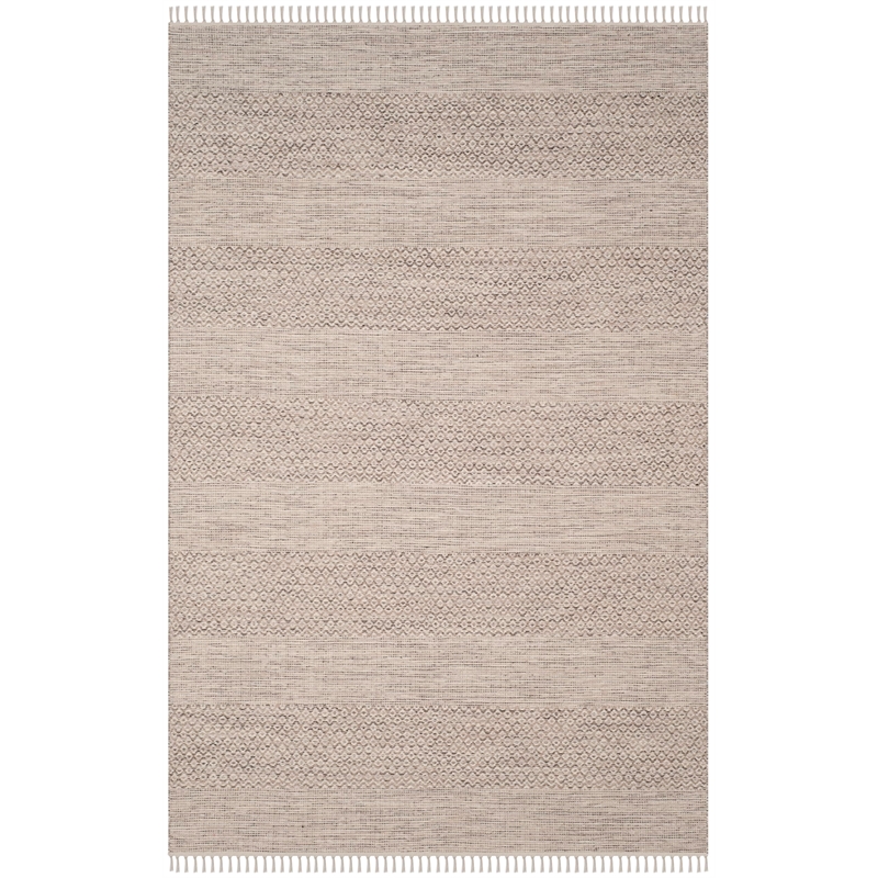 Safavieh Montauk 6' X 9' Hand Woven Cotton Rug in Ivory and Steel Gray