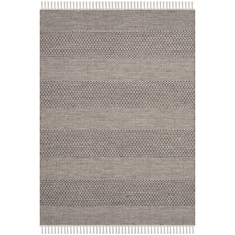 Safavieh Montauk 4' X 6' Hand Woven Cotton Rug in Ivory and Anthracite