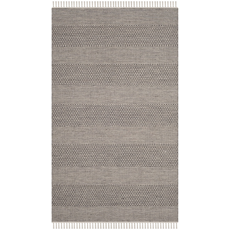 Safavieh Montauk 5' X 8' Hand Woven Cotton Rug in Ivory and Anthracite