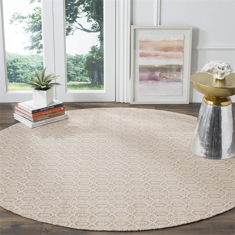 Safavieh Montauk 8' X 10' Hand Woven Cotton Pile Rug in Ivory and Gray