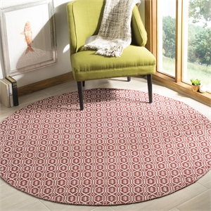 Safavieh Montauk 4' X 6' Hand Woven Cotton Pile Rug in Ivory and Red