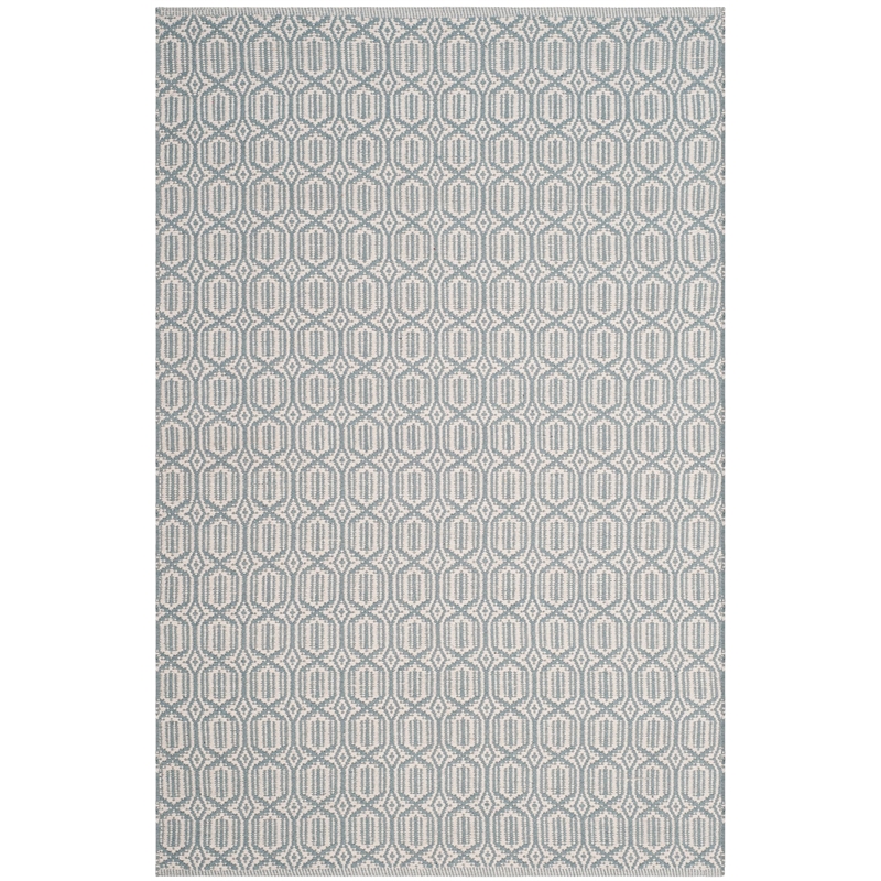 Safavieh Montauk 4' X 6' Hand Woven Cotton Pile Rug in Ivory and Blue
