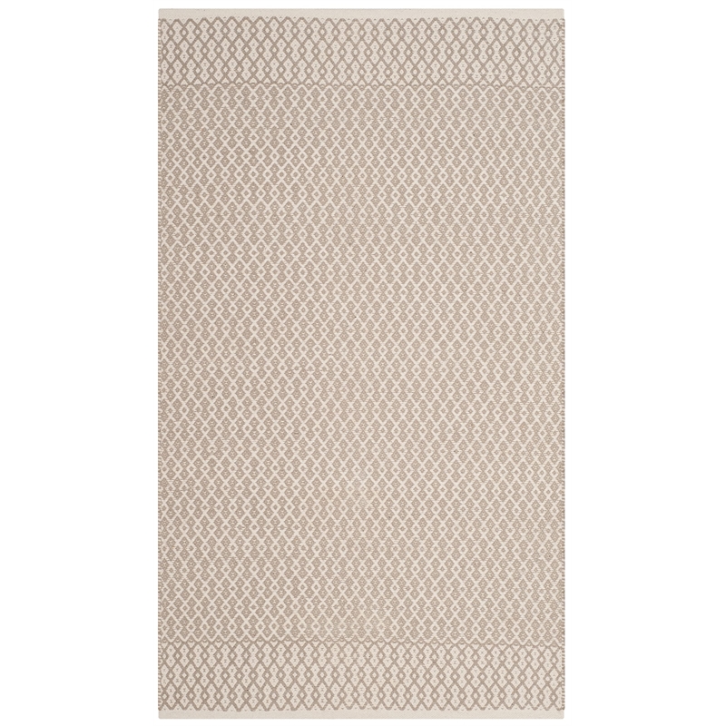 Safavieh Montauk 3' X 5' Hand Woven Cotton Pile Rug in Ivory and Gray