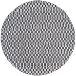 Safavieh Montauk 6' X 6' Round Hand Woven Cotton Rug in Ivory and Navy