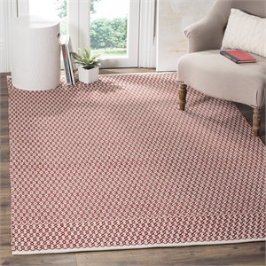 Safavieh Montauk 4' X 6' Hand Woven Cotton Pile Rug in Ivory and Red