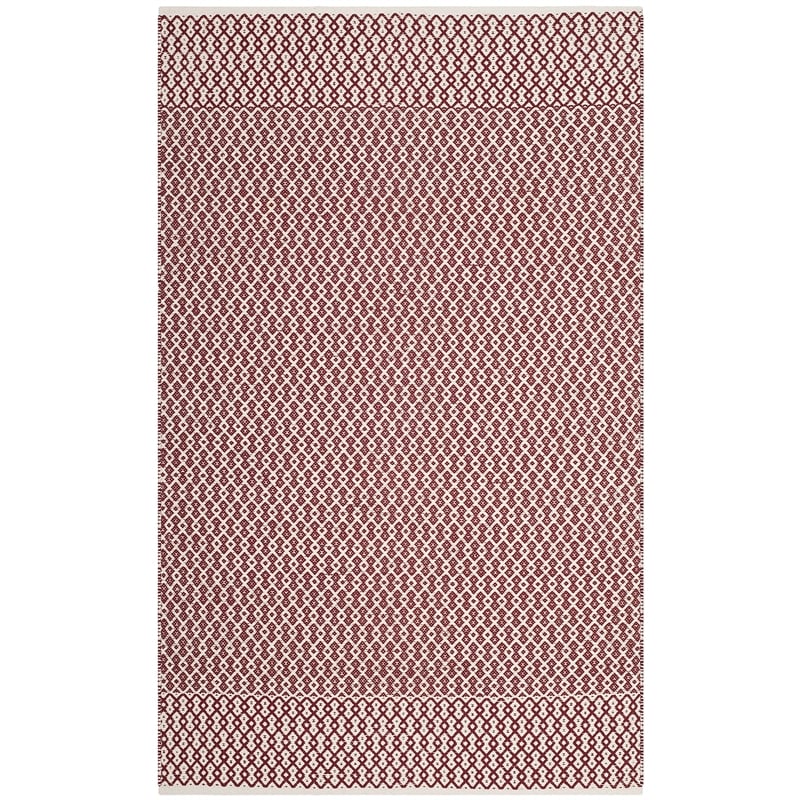 Safavieh Montauk 4' X 6' Hand Woven Cotton Pile Rug in Ivory and Red