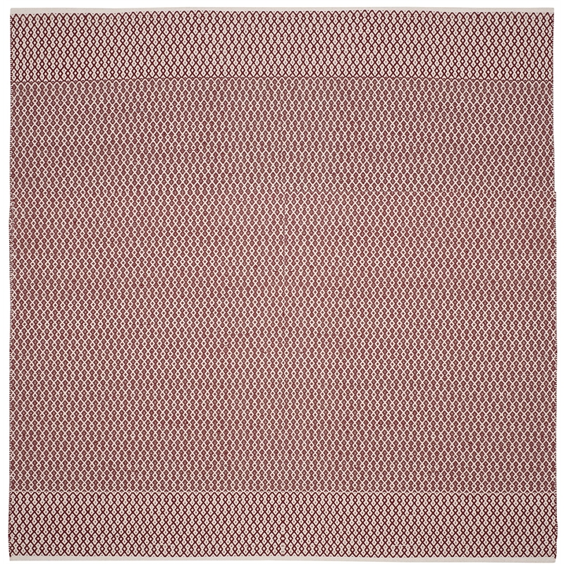 Safavieh Montauk 6' X 6' Square Hand Woven Cotton Rug in Ivory and Red