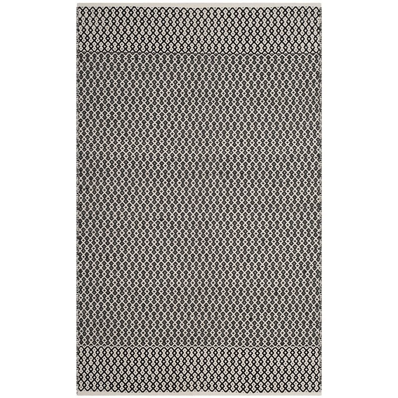 Safavieh Montauk 4' X 6' Hand Woven Cotton Pile Rug in Ivory and Black