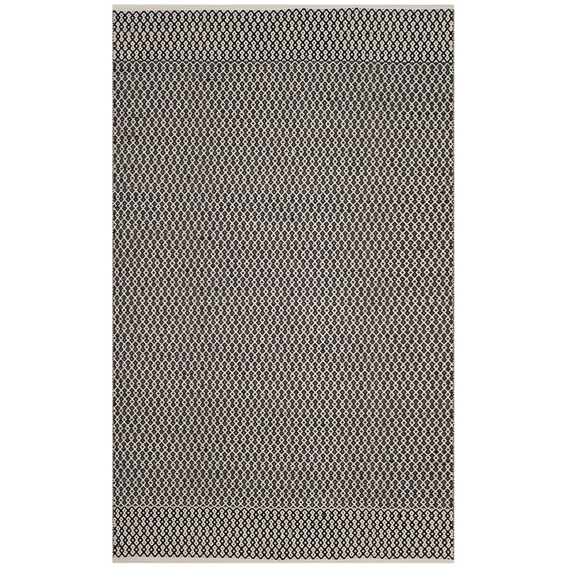 Safavieh Montauk 5' X 8' Hand Woven Cotton Pile Rug in Ivory and Black