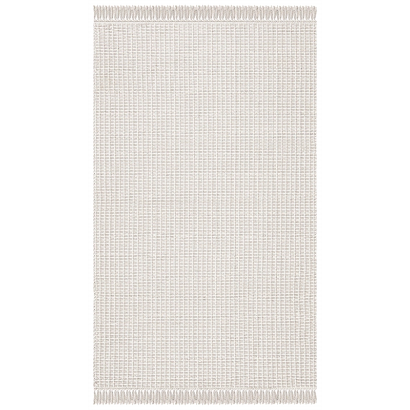 Safavieh Montauk 3' X 5' Hand Woven Cotton Pile Rug in Ivory and Gray