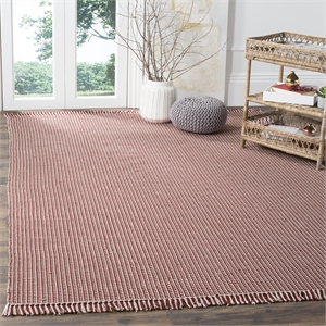 Safavieh Montauk 8' X 10' Hand Woven Cotton Pile Rug in Ivory and Red
