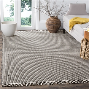 Safavieh Montauk 6' X 9' Hand Woven Cotton Pile Rug in Ivory and Black