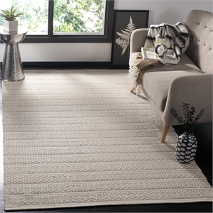 Safavieh Montauk 4' X 6' Hand Woven Cotton Pile Rug in Ivory and Gray