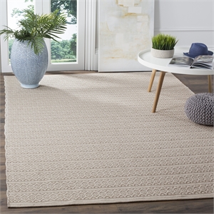 Safavieh Montauk 6' X 9' Hand Woven Cotton Pile Rug in Ivory and Gray