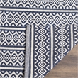 Safavieh Montauk 6' X 9' Hand Woven Cotton Pile Rug in Ivory and Navy