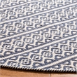 Safavieh Montauk 6' X 6' Round Hand Woven Cotton Rug in Ivory and Navy