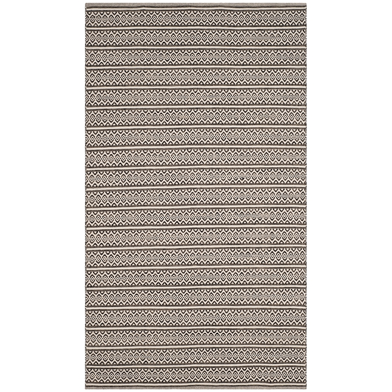 Safavieh Montauk 6' X 9' Hand Woven Cotton Pile Rug in Ivory and Black
