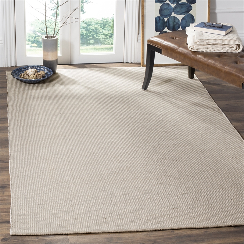 Safavieh Montauk 4' X 6' Hand Woven Cotton Pile Rug in Ivory and Gray