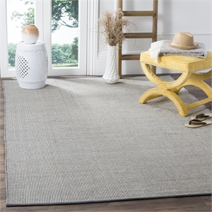 Safavieh Montauk 6' X 9' Hand Woven Cotton Pile Rug in Ivory and Navy