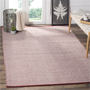 Safavieh Montauk 4' X 6' Hand Woven Cotton Pile Rug in Ivory and Red