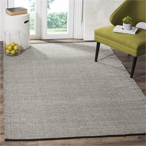 Safavieh Montauk 4' X 6' Hand Woven Cotton Pile Rug in Ivory and Black