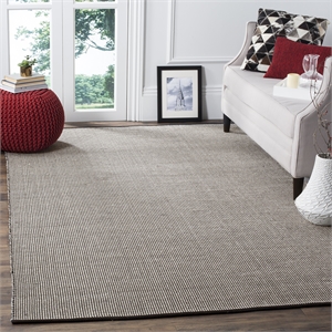 Safavieh Montauk 6' X 9' Hand Woven Cotton Pile Rug in Ivory and Black