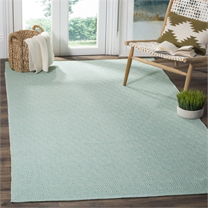 Safavieh Montauk 4' X 6' Hand Woven Cotton Pile Rug in Ivory and Aqua