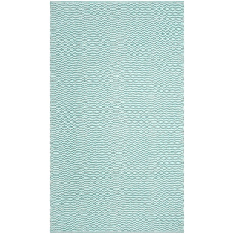 Safavieh Montauk 4' X 6' Hand Woven Cotton Pile Rug in Ivory and Aqua