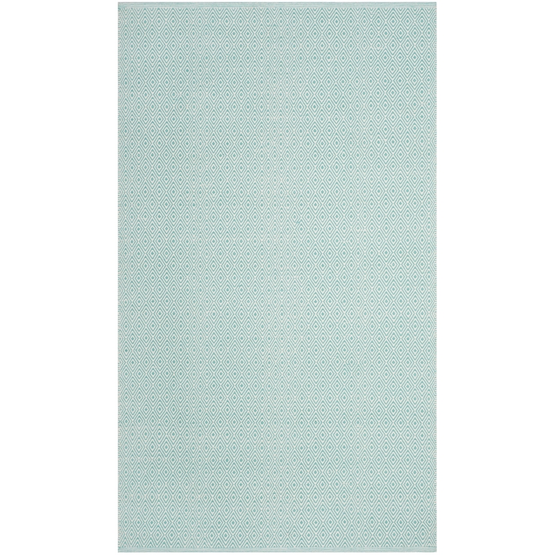 Safavieh Montauk 5' X 8' Hand Woven Cotton Pile Rug in Ivory and Aqua