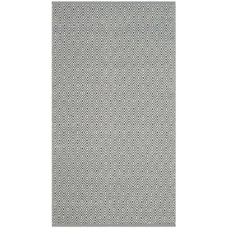 Safavieh Montauk 3' X 5' Hand Woven Cotton Pile Rug in Ivory and Gray
