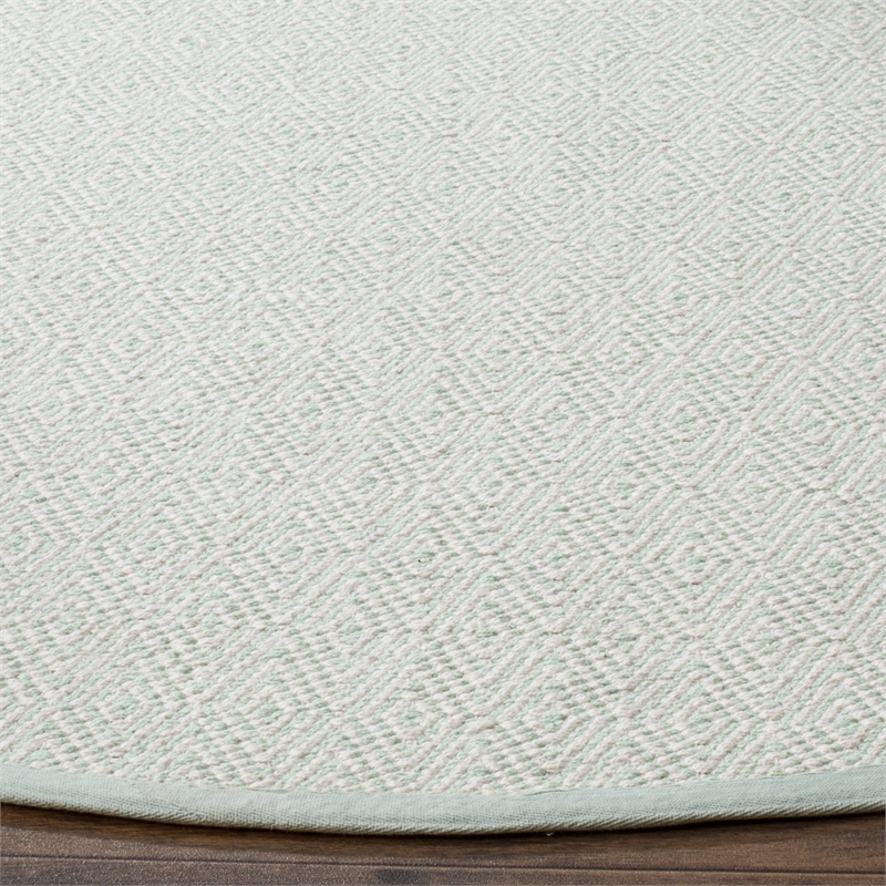 Safavieh Montauk 3' X 5' Hand Woven Cotton Rug in Ivory and Light Blue