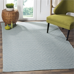 Safavieh Montauk 6' X 9' Hand Woven Cotton Rug in Ivory and Light Blue
