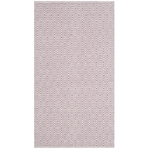 Safavieh Montauk 2' 6&quot X 4' Hand Woven Cotton Rug in Ivory and Purple