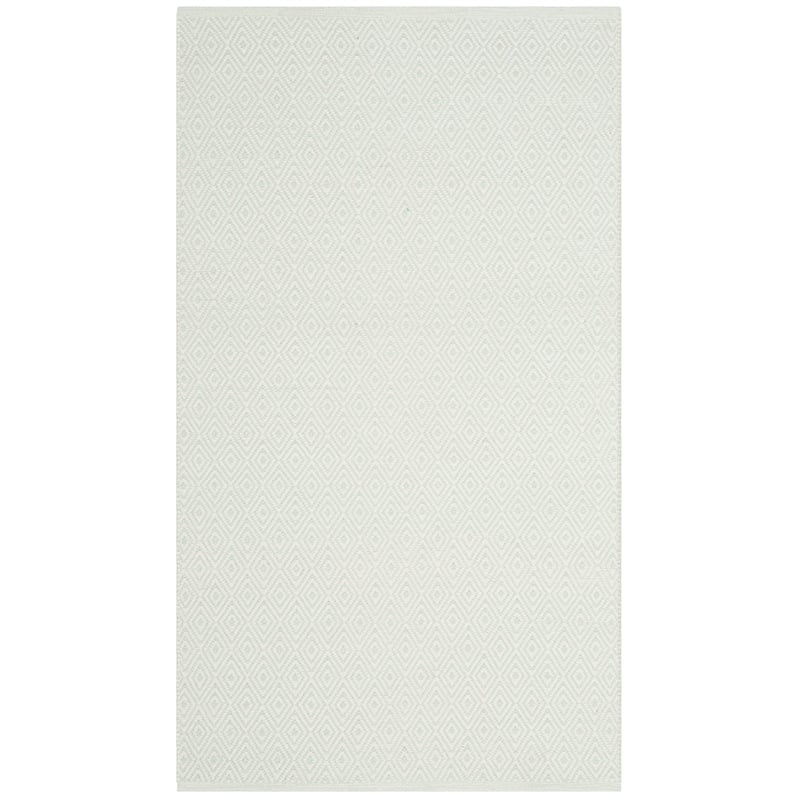 Safavieh Montauk 3' X 5' Hand Woven Cotton Rug in Ivory and Foam Green