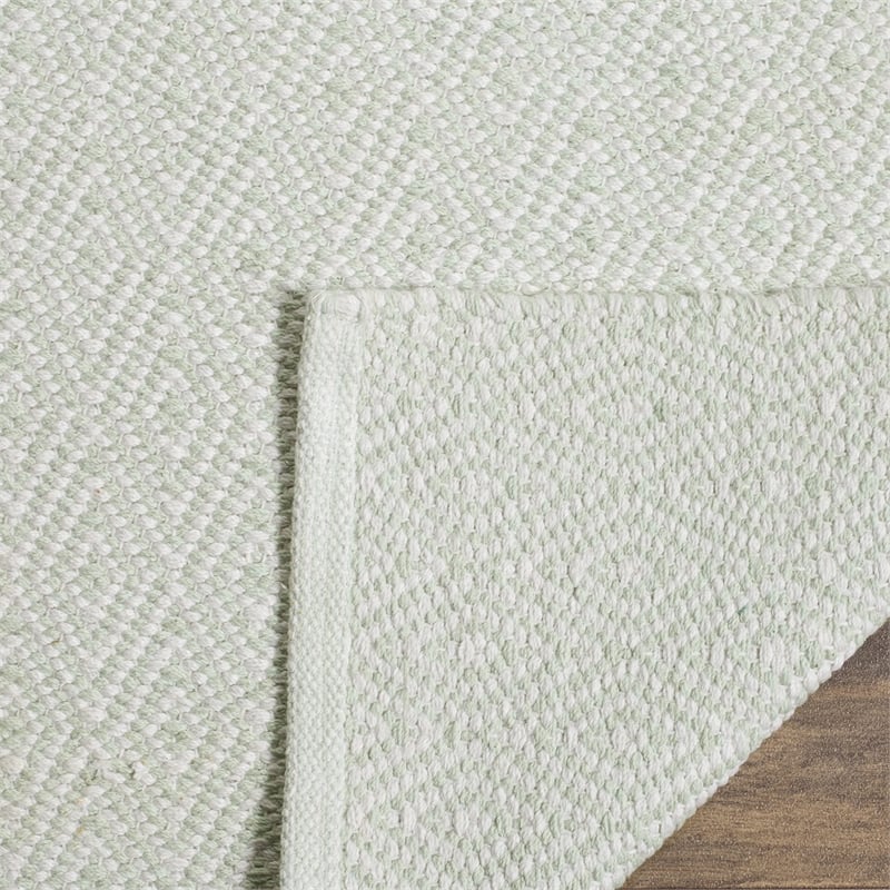 Safavieh Montauk 3' X 5' Hand Woven Cotton Rug in Ivory and Foam Green