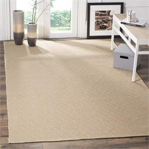 Safavieh Montauk 4' X 6' Hand Woven Cotton Pile Rug in Ivory and Gold