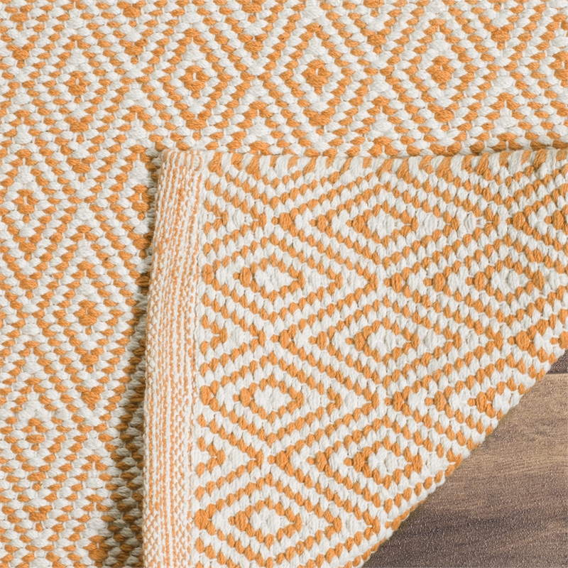 Safavieh Montauk 3' X 5' Hand Woven Cotton Pile Rug in Ivory and Rust