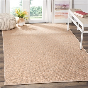 Safavieh Montauk 4' X 6' Hand Woven Cotton Pile Rug in Ivory and Rust