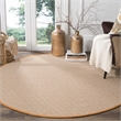 Safavieh Montauk 6' X 6' Round Hand Woven Cotton Rug in Ivory and Rust