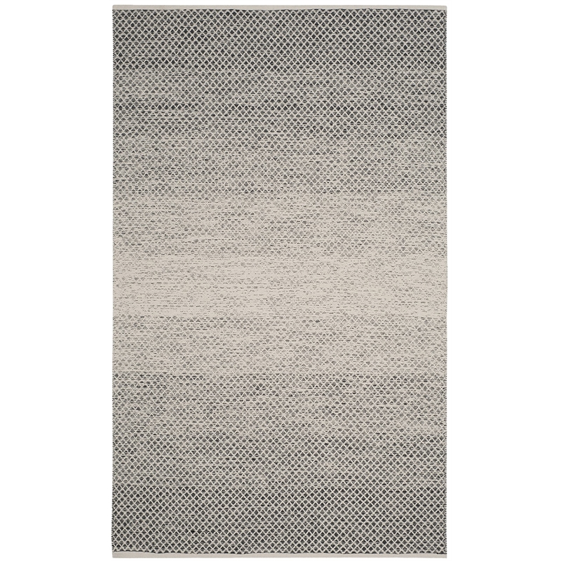 Safavieh Montauk 5' X 8' Hand Woven Cotton Pile Rug in Black and Ivory