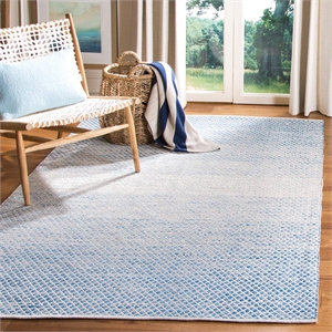 Safavieh Montauk 4' X 6' Hand Woven Cotton Pile Rug in Blue and Ivory