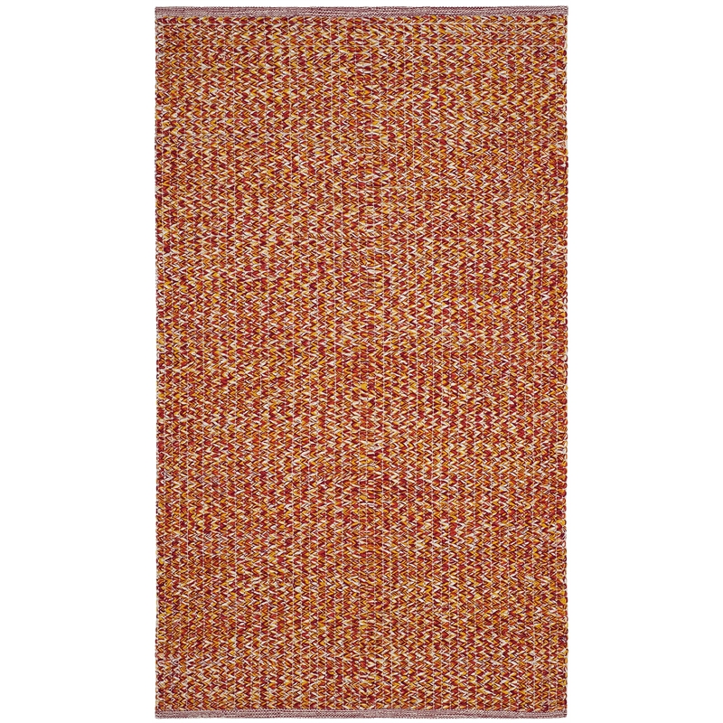 Safavieh Montauk 3' X 5' Hand Woven Cotton Pile Rug in Orange