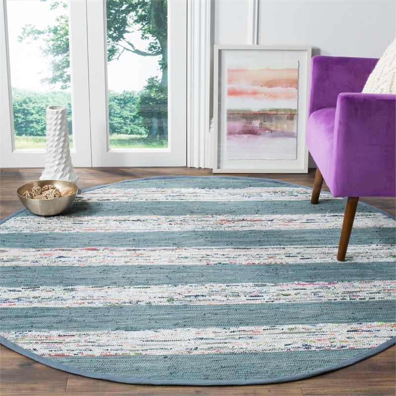Safavieh Montauk 10' X 14' Hand Woven Cotton Rug in Ivory and Gray